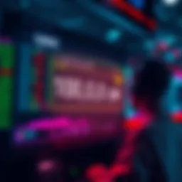 A digital representation of the Lobstr exchange interface showing a limit on XLM transactions, with a concerned trader looking at the screen.