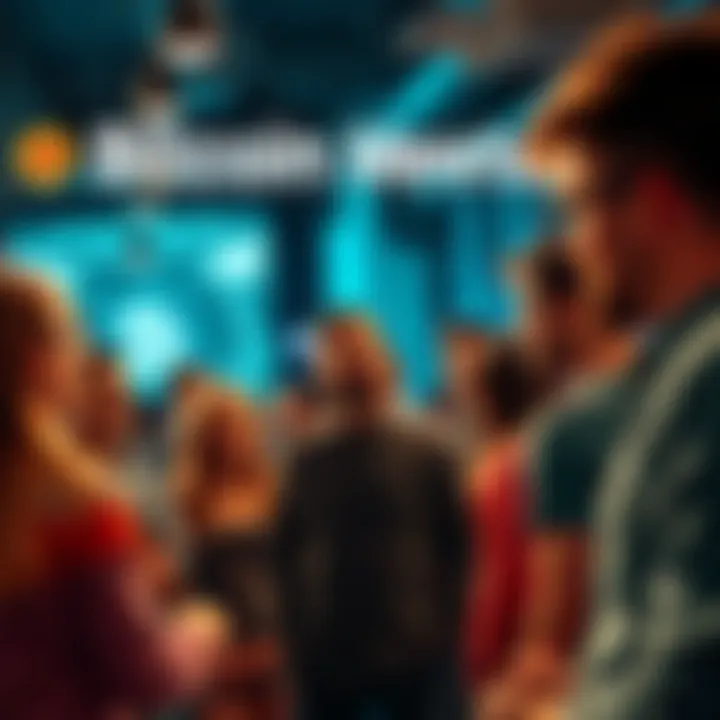 A diverse group of people engaging in discussion at a local bitcoin meetup