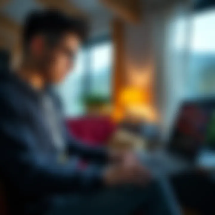 A Kiwi person examining their cryptocurrency investments on a laptop in a home setting, reflecting on the challenges of crypto adoption in New Zealand