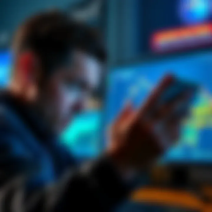 A person looking stressed while checking their Coinbase account with a locked funds message on the screen, representing a financial crisis.