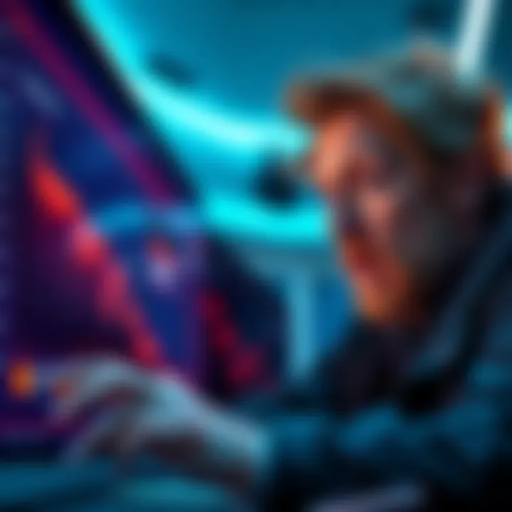 Logan Paul looking at a chart showing a significant drop in NFT value, with a shocked expression.