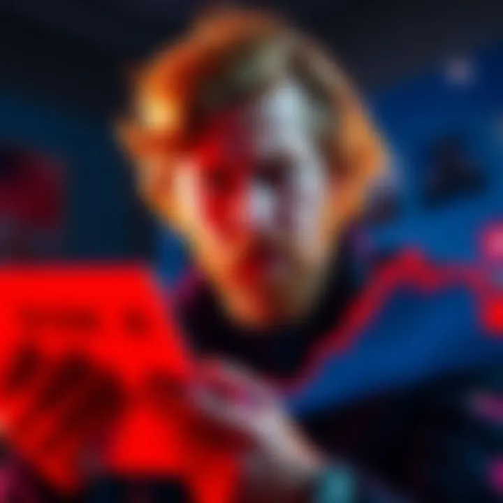 Logan Paul looking concerned as he reviews a chart showing the drastic decline in the value of his NFT investment from $635K to $155