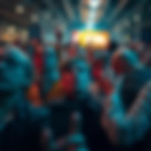 Frustrated crowd showing disappointment over login problems