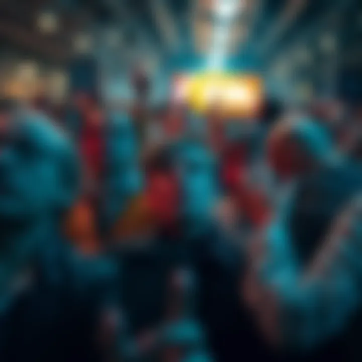 Frustrated crowd showing disappointment over login problems