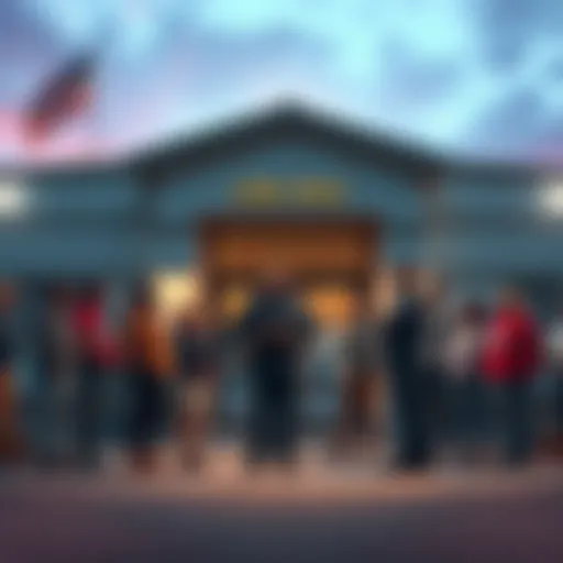 Authorities share details about the lone wolf suspect in front of a police station with community members looking on.