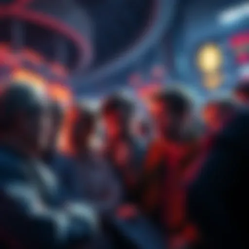 Group of people discussing their feelings about market dips in cryptocurrency