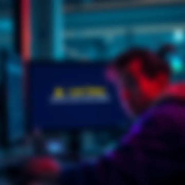 A person looking worriedly at a computer screen showing an error message about lost cryptocurrency tokens sent to a smart contract address