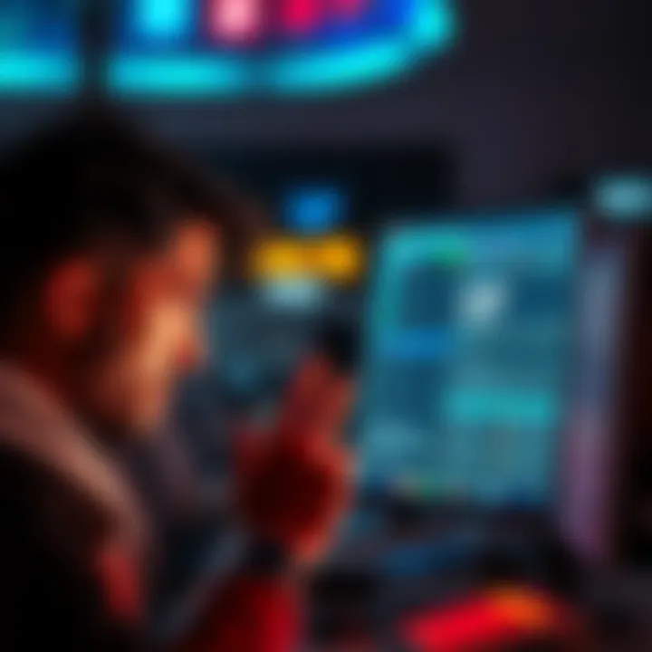 A person looking disappointed while checking their earnings on a computer screen, showing a small amount next to numerous validation tasks.