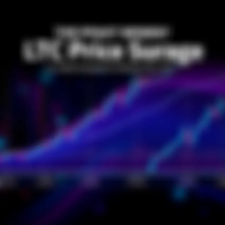 LTC Price Surge Graph showing a potential price increase for LTC with upward trend lines and bullish market indicators.