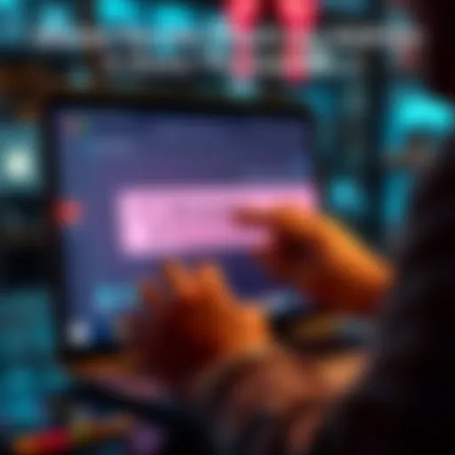 A person verifying a digital transaction address on a laptop to ensure accuracy and security