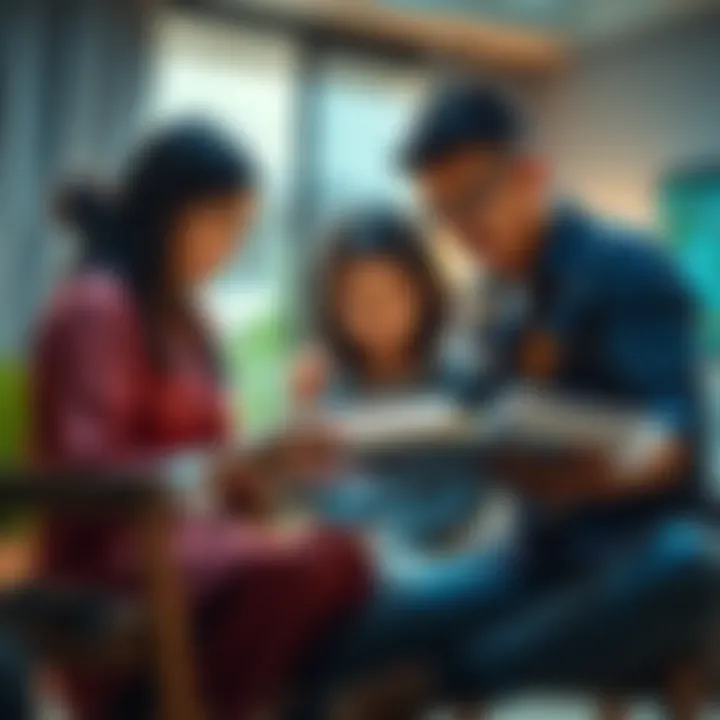 Family discussing the sale of a house in Jakarta, looking over papers and budgeting