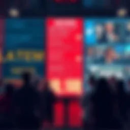 Manipulation in Society A group of people looking at a large screen displaying news headlines, appearing confused and questioning the information presented, symbolizing societal manipulation.