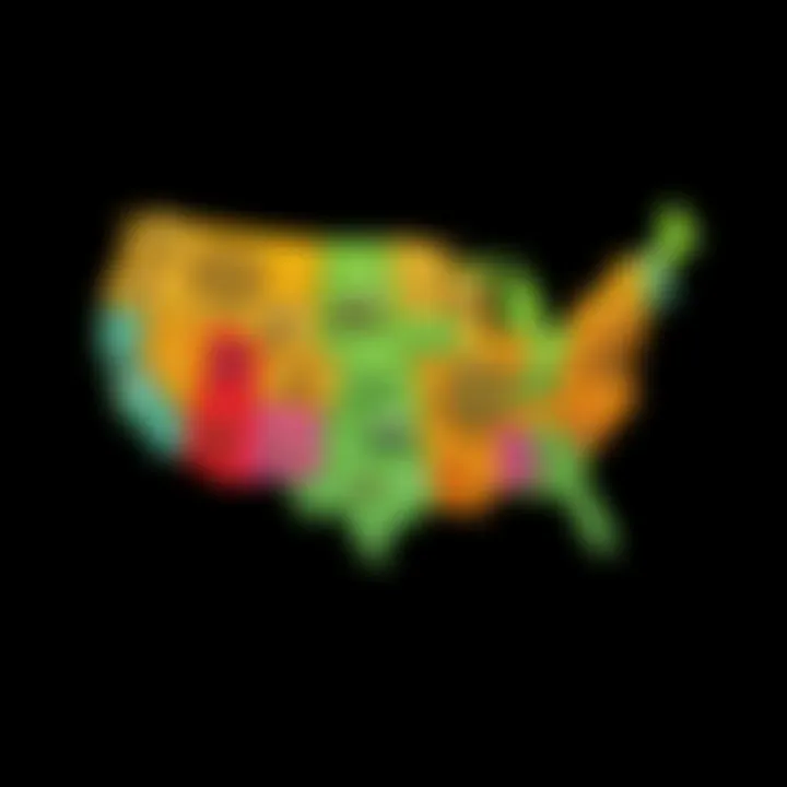 A colorful map highlighting various cultural regions in the country with symbols representing values and traditions.