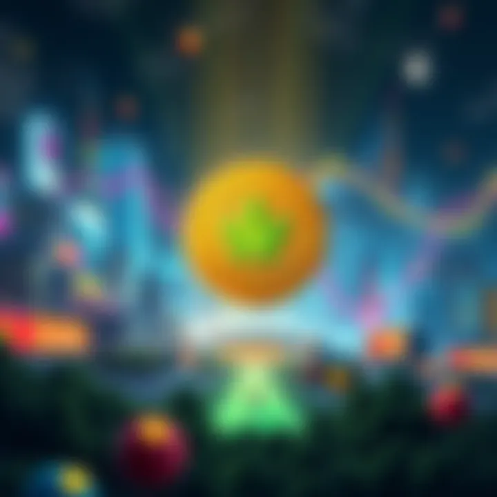 A conceptual visualization of Maple Finance amidst a futuristic cryptocurrency landscape, highlighting institutional interest in Ripple.