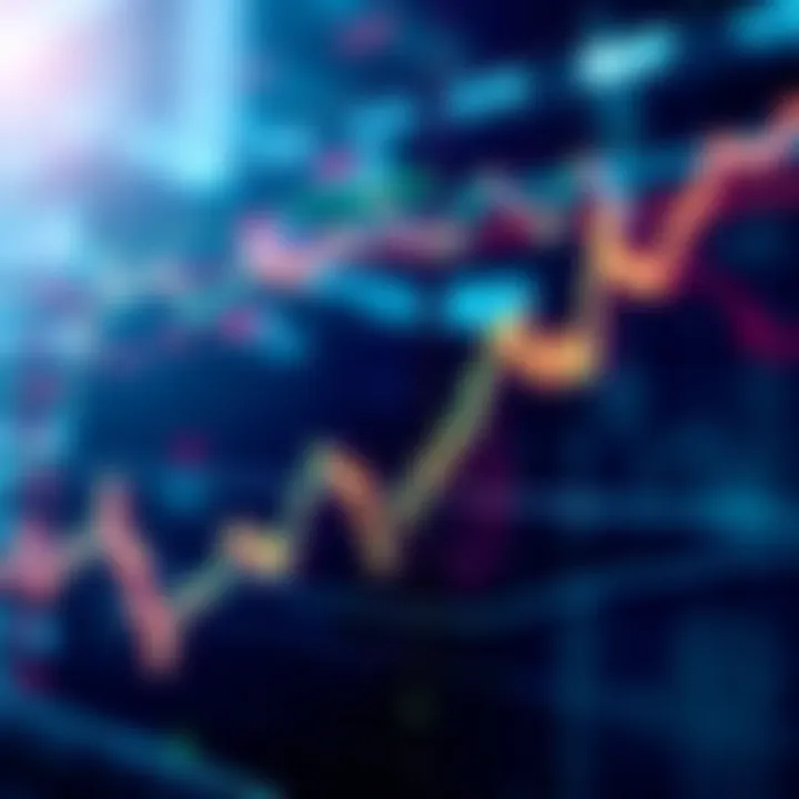 A stock market graph showing a sharp downward trend in the last five minutes.