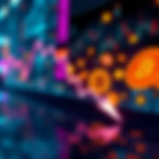 A graphic showing a downward trend in cryptocurrency values with Bitcoin and altcoin symbols, reflecting investor panic.