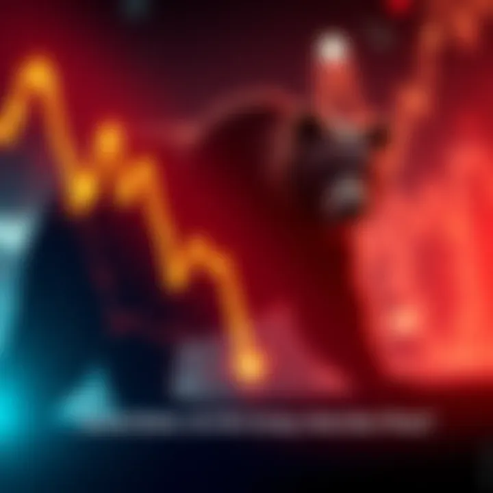 Market Decline A downward graph line indicating a market drop with a bear silhouette in the background.