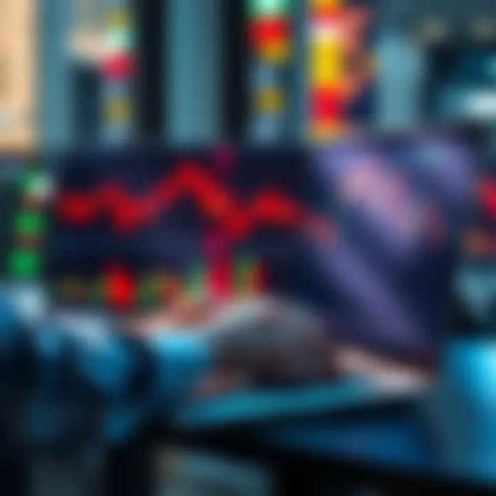 A person analyzing stock market graphs on a laptop, focusing on potential investment opportunities during a market dip.