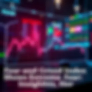 A visual representation of the Fear and Greed Index showing extreme fear in the market, with a downward trend line and anxious investor icons.