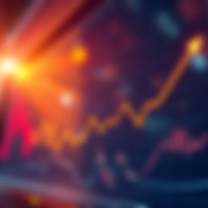 A graph showing fluctuating market trends with an upward trend line, symbolizing emerging opportunities.