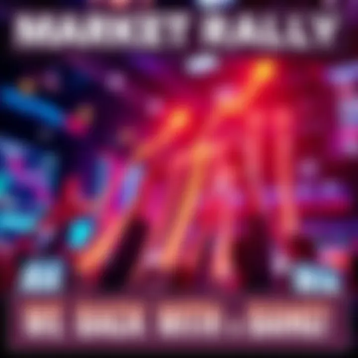 Market Resurgence Celebration A dynamic graphic illustrating a bullish market with uptrending arrows and excited investors.