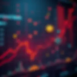 A graph showing a downward trend representing extreme fear in the market sentiment, with icons of cryptocurrencies and semiconductor stocks around it.