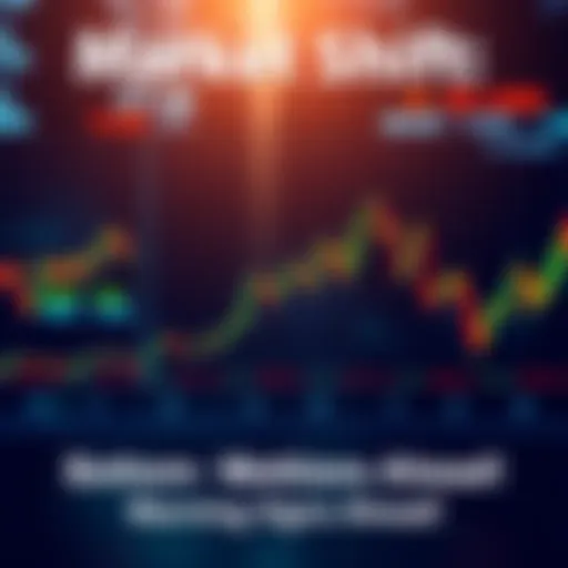 Graph showing market trends with a downward slope, indicating a potential bottom phase