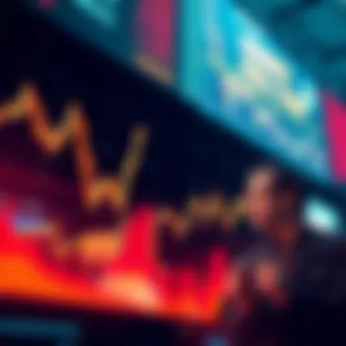 Market Bull Trap A graph showing a market bull trap with rising and falling stock trends, traders looking concerned, and financial charts in the background.