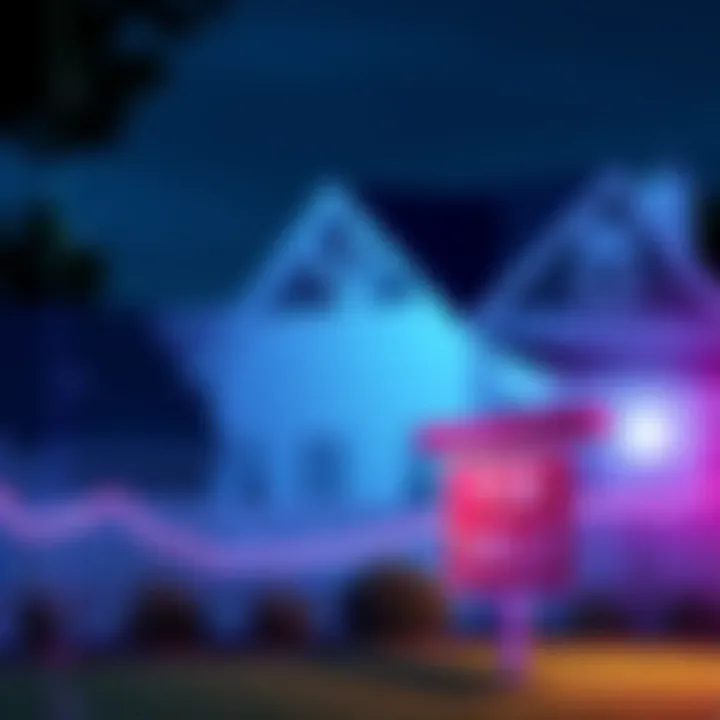 Graph showing declining market prices next to a house with a 'For Sale' sign