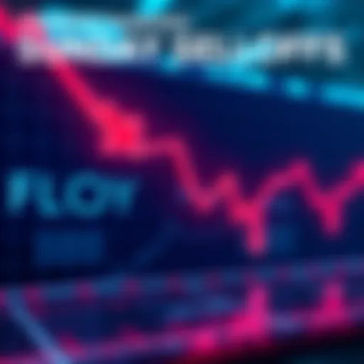 Market selloff illustration A graph showing a downward trend with arrows pointing down, indicating market selloffs every Sunday.
