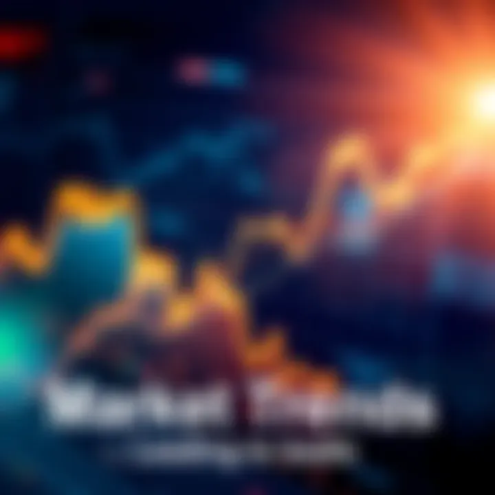 A graph showing market fluctuations with upward and downward trends, illustrating buying patterns leading to value dips.