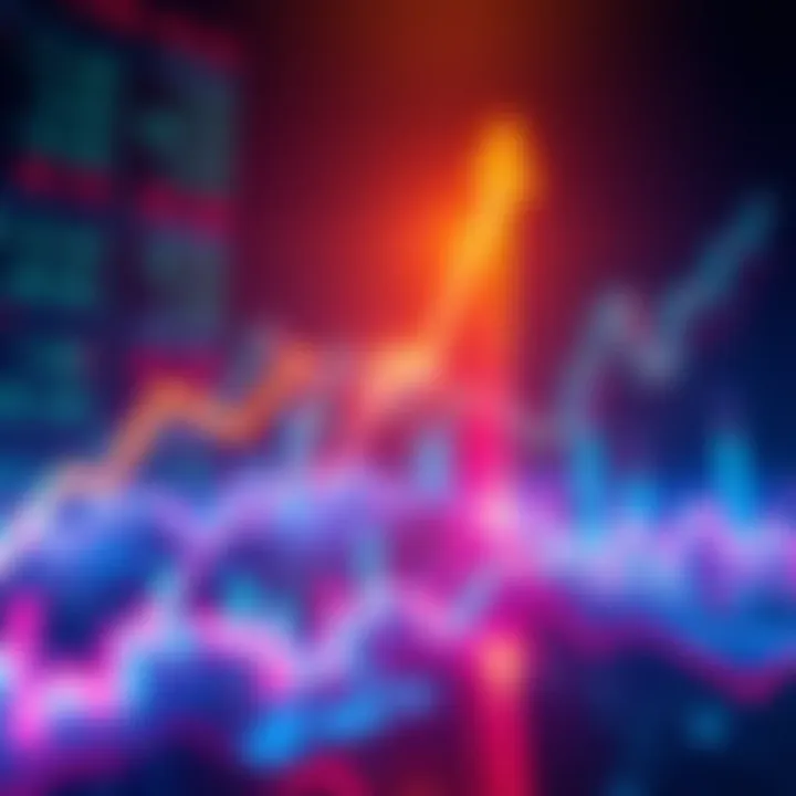 A visual representation of market dynamics showcasing a bullish trend with upward arrows and financial charts