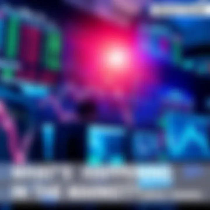 A chart showing rising market trends with traders analyzing data on computers