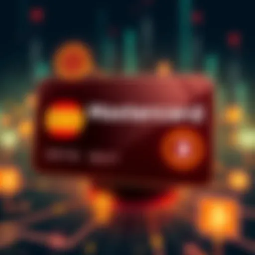 Illustration of Mastercard logo connecting to various blockchain logos representing the Crypto Partner Program.