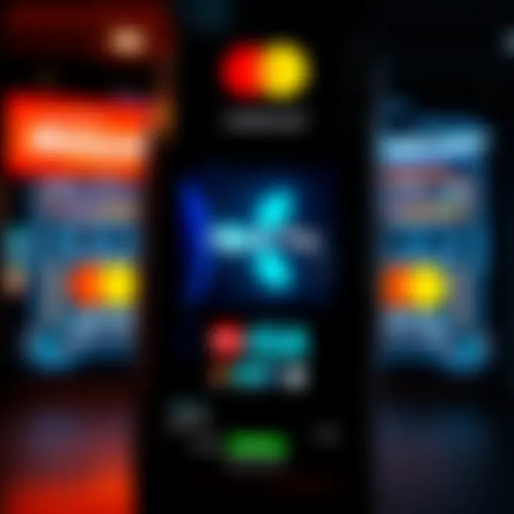 Mastercard and Ripple Collaboration Mastercard's Agent Pay system displayed on a digital screen, showcasing automated machine transactions with blockchain technology.