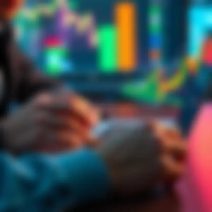 A person calculating investments with DOGE coins on a laptop