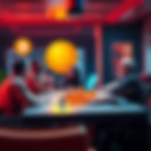 A group of people discussing ideas for a new meme coin project during a meeting