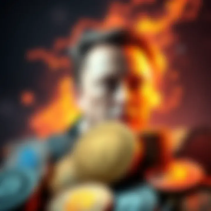 Elon Musk's image fading in the background with various meme coins in the foreground, symbolizing shifting trends in cryptocurrency communities.