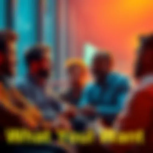 A group of men talking about their feelings and desires in relationships