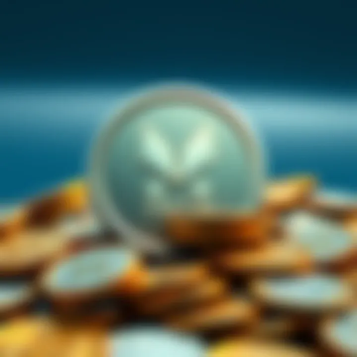 Meta logo in front of a pile of Ripple coins, suggesting a potential acquisition
