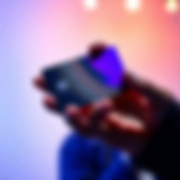 A person holds a sleek metal card in their hand while displaying it against a bright background, showcasing its shiny surface and unique design.