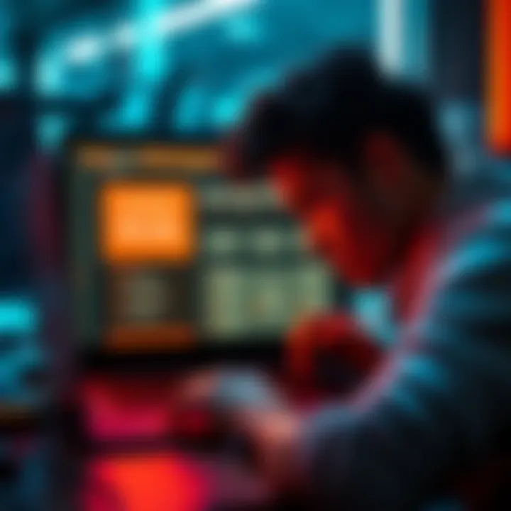 A frustrated person looking at a laptop screen showing a subscription plan with a countdown timer, indicating limited benefits.