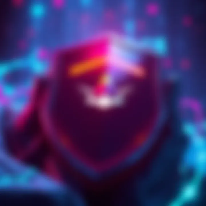 A visual representation highlighting the importance of verifying browser extensions for Metamask users, featuring a shield symbol and digital assets.