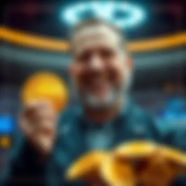 Michael Saylor Bitcoin Investment Michael Saylor smiling while holding a Bitcoin symbol, representing his recent $370 million investment in Bitcoin.