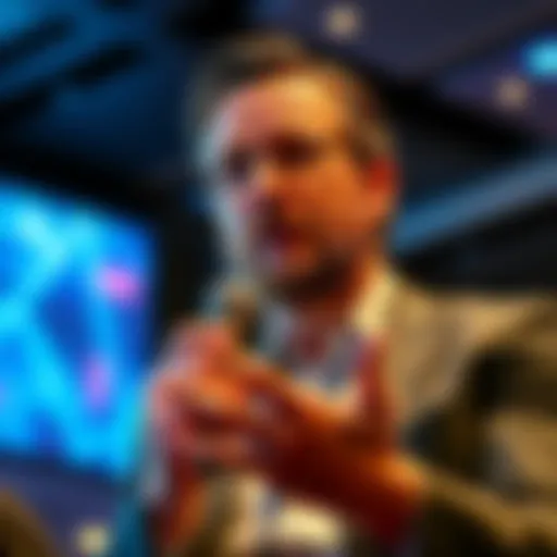 Michael Saylor Discussing Bitcoin Michael Saylor talking about his Bitcoin sale decision at a conference