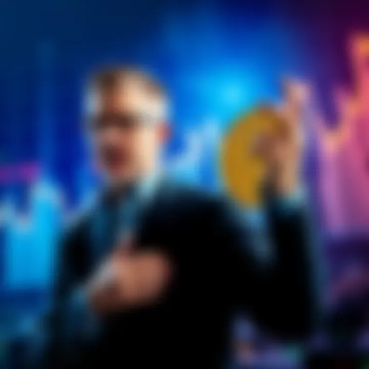 Michael Saylor and Bitcoin Michael Saylor discussing Bitcoin strategies with a graph showing growth in the background