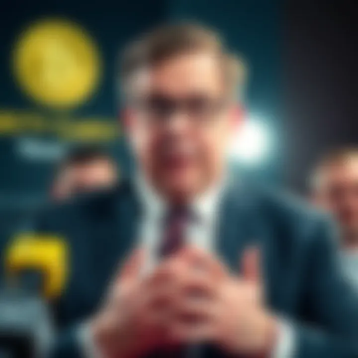 Michael Saylor Criticizes Crypto Tax Michael Saylor speaking against Illinois' crypto tax law at a press conference.