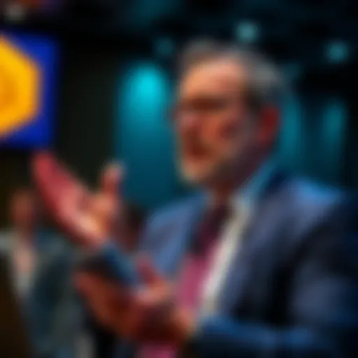 Michael Saylor speaking about Bitcoin's changing four-year cycle at a finance conference