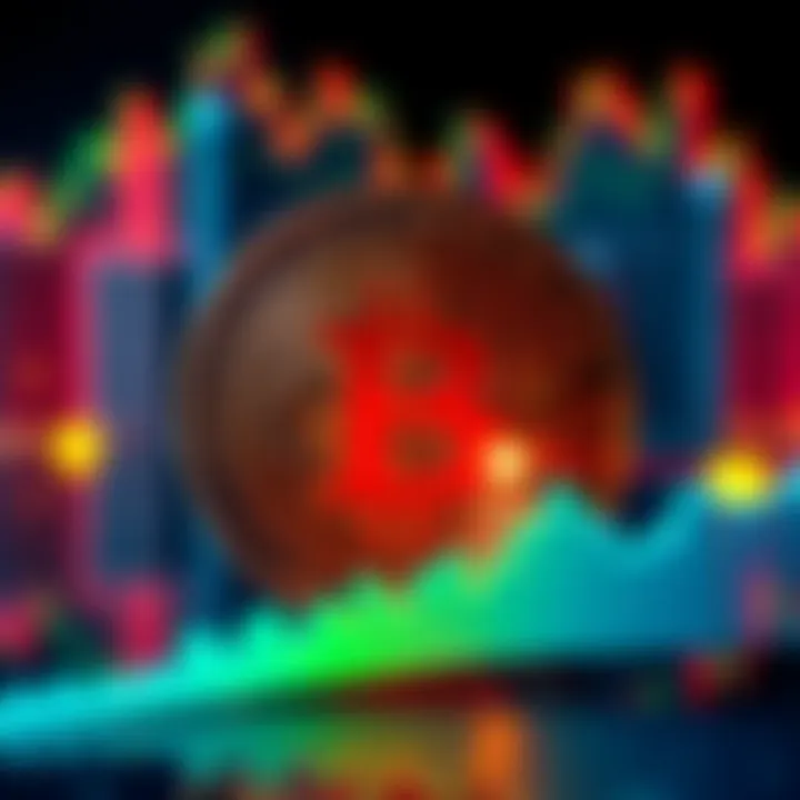 A visual representation of Bitcoin with MicroStrategy's logo overlay, showing market trends and buying patterns.