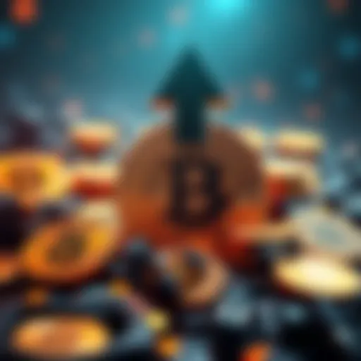 Graphic showing MicroStrategy's Bitcoin holdings with a downward arrow indicating loss and Bitcoin symbols around it.